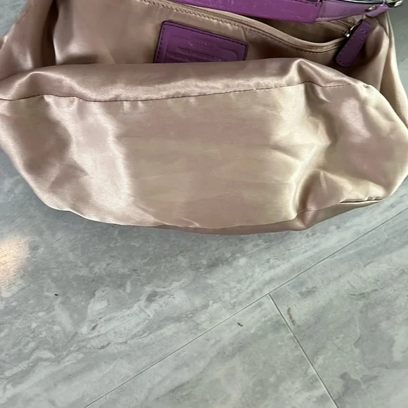 Coach  Kristin satchel  shoulder/Crossbody bag  color block Pearl Violet/ purple - Picture 15 of 17